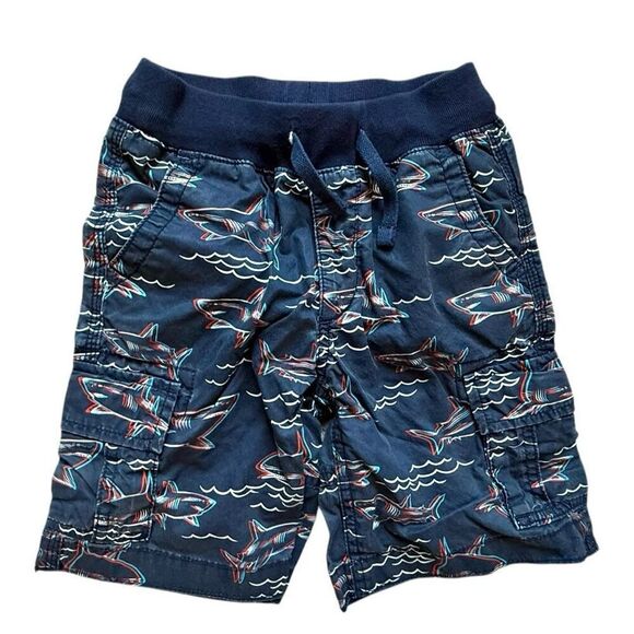 Toddler Boys Gap Kids Shark Print Pull-On Drawstring Shorts - Sz 5 - Picture 1 of 1